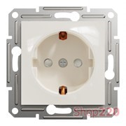 Розетка с заземлением и защитными шторками, кремовый, EPH2970223 Schneider Asfora