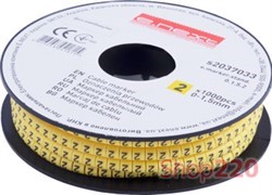 Маркер кабельный 0-1,5 кв.мм, 2, 1000 шт, e.marker.stand.0.1.5.2 Enext