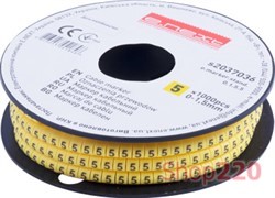 Маркер кабельный 0-1,5 кв.мм, 5, 1000 шт, e.marker.stand.0.1.5.5 Enext