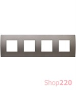 Декоративная рамка металлическая цвет никель серия PURE немецкий стандарт 4х2 модуля OP28MN