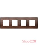 Декоративная рамка деревянная орех серия PURE немецкий стандарт 4х2 модуля OP28WW