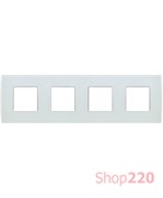 Декоративная рамка стеклянная белый лед серия PURE немецкий стандарт 4х2 модуля OP28GW