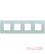 Декоративная рамка стеклянная цвет зеленый лед серия PURE немецкий стандарт 4х2 модуля OP28GG