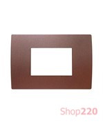 Декоративная рамка металлическая цвет состаренный металл серия PURE итальянский стандарт 3 модуля OP30ME