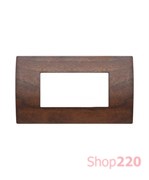 Декоративная рамка деревянная орех серия PURE итальянский стандарт 4 модуля OP40WW