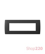 Декоративная рамка пластиковая цвет черный матовый серия Soft итальянский стандарт 7 модулей OS70SB