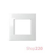 Декоративная рамка пластиковая цвет снежно-белый серия Line 2 модуля OL20PW