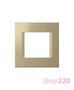 Декоративная рамка пластиковая цвет золотой металлик серия Line 2 модуля OL20SG