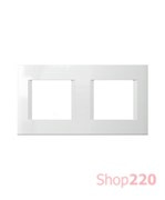 Декоративная рамка пластиковая цвет снежно-белый серия Line немецкий стандарт 2х2 модуля OL24PW
