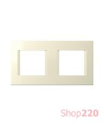 Декоративная рамка пластиковая цвет слоновая кость серия Line немецкий стандарт 2х2 модуля OL24IW