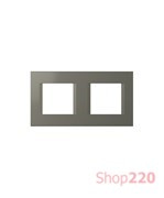 Декоративная рамка пластиковая титан серия Line немецкий стандарт 2х2 модуля OL24TI