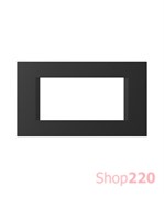 Декоративная рамка пластиковая цвет черный матовый серия Line итальянский стандарт 4 модуля OL40SB