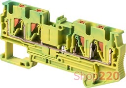 Наборная клеммная колодка заземления на DIN-рейке 4 контакта, e.tc.z.din.spring.4.2-2 Enext