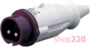 Силовая вилка переносная 2Р, 24В, 16А, IP44, Tarel