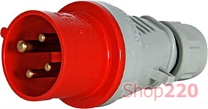 Силовая вилка переносная разборная 3Р+N+Z, 400В,32A,IP44, Tarel