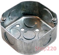 Коробка распаячная для труб, металлическая восьмиугольная с крышкой, толщина стенки 1,5ммм, e.industrial.pipe.db.octa Enext