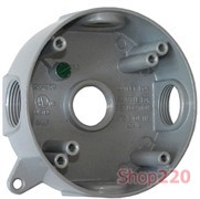 Коробка распределительная (монтажная) металлическая без крышки круглая на 5 резьбовых вводов для труб 1/2&quot;, e.industrial.pipe.db.round.thread.5.x.1/2&quot; Enext