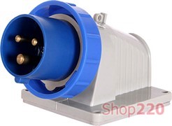 Силовая вилка стационарная 3Р+N+Z, 400В, 32А, IP67, Tarel