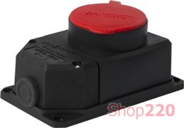 Силовая розетка стационарная с защитной каучуковой крышкой 4п., 16А, e.socket.rubber.062.16 Enext