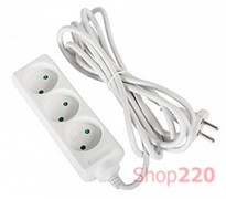 Удлинитель 3 гнезда, 1.5м, без заземлением, baby protect, e.es.3.1.5.b Enext