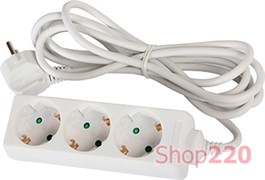 Удлинитель 3 гнезда, 7м, с заземлением, baby protect, e.es.3.7.zb Enext