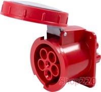 Силовая встраиваемая розетка 3Р+N+Z, 400В, 63А, IP67, Tarel