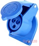 Силовая встраиваемая розетка 2Р+Z, 250В, 16А, IP44, Tarel