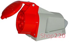 Силовая розетка стационарная 3Р+Z, 400В, 32А, IP44, Tarel