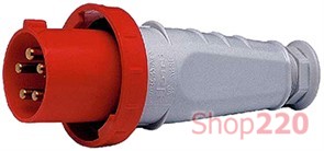 Силовая вилка переносная 3Р+N+Z, 400В, 63А, IP67, Tarel