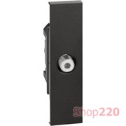 Розетка телевизионная TV "звезда" разъём SAT тип F 1 модуль, черный, Bticino Living Now