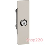 Розетка телевизионная TV "звезда" разъём SAT тип F 1 модуль, песочный, Bticino Living Now