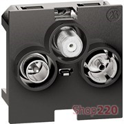 Механизм розетки телевизионной-радио-спутниковой TV-R-SAT 2 модуля. Bticino Living Now. K4210M2D