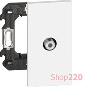 Розетка телевизионная TV "звезда" разъём SAT тип F 2 модуля, белый, Bticino Living Now