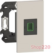 Розетка оптоволокна 2xSC/APC 2 модуля, песочный, Bticino Living Now