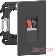 Розетка акустическая стерео 1 канал 2 модуля, черный, Bticino Living Now