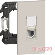 Розетка телефонная RJ11 2 модуля, песочный, Bticino Living Now
