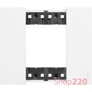 Рамка на 1 пост, 2 модуля - Немецкий/Итальянский стандарт. белый. Bticino Living Now. KA4802KW