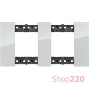 Рамка на 2 поста, 4 модуля - Немецкий стандарт. Цвет Небо. Bticino Living Now. KA4802M2DA