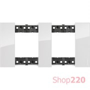 Рамка на 2 поста, 4 модуля - Немецкий стандарт. Цвет Лёд. Bticino Living Now. KA4802M2DW