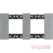 Рамка на 2 поста, 4 модуля - Немецкий стандарт. Цвет Луна. Bticino Living Now. KA4802M2NW