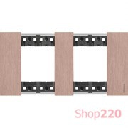 Рамка на 2 поста, 4 модуля - Немецкий стандарт. Цвет Медь. Bticino Living Now. KA4802M2ZM