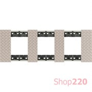 Рамка на 3 поста, 6 модулей - Немецкий стандарт. Цвет Оптик. Bticino Living Now. KA4802M3MM