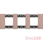 Рамка на 3 поста, 6 модулей - Немецкий стандарт. Цвет Медь. Bticino Living Now. KA4802M3ZM