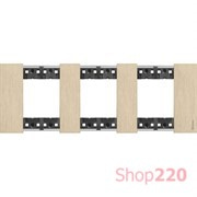 Рамка на 3 поста, 6 модулей - Немецкий стандарт. Цвет Золото. Bticino Living Now. KA4802M3ZW