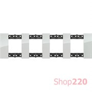 Рамка на 4 поста, 8 модулей - Немецкий стандарт. Цвет Небо. Bticino Living Now. KA4802M4DA