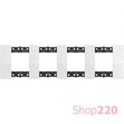 Рамка на 4 поста, 8 модулей - Немецкий стандарт. Цвет Пиксель. Bticino Living Now. KA4802M4MW