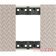 Рамка на 1 пост, 2 модуля - Немецкий/Итальянский стандарт. Цвет Оптик. Bticino Living Now. KA4802MM