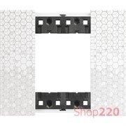 Рамка на 1 пост, 2 модуля - Немецкий/Итальянский стандарт. Цвет Пиксель. Bticino Living Now. KA4802MW