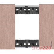 Рамка на 1 пост, 2 модуля - Немецкий/Итальянский стандарт. Цвет Медь. Bticino Living Now. KA4802ZM