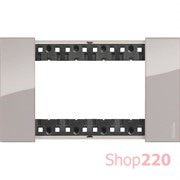 Рамка на 1 пост, 4 модуля - Итальянский стандарт. Цвет Аура. Bticino Living Now. KA4804DM